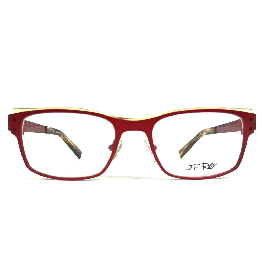 J.F. Rey Eyeglasses Frames JF2553 3090 Matte Red Brown Yellow Tortoise 52-19-140